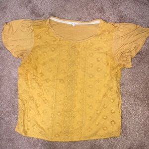 Mustard Maurices Crochet Top